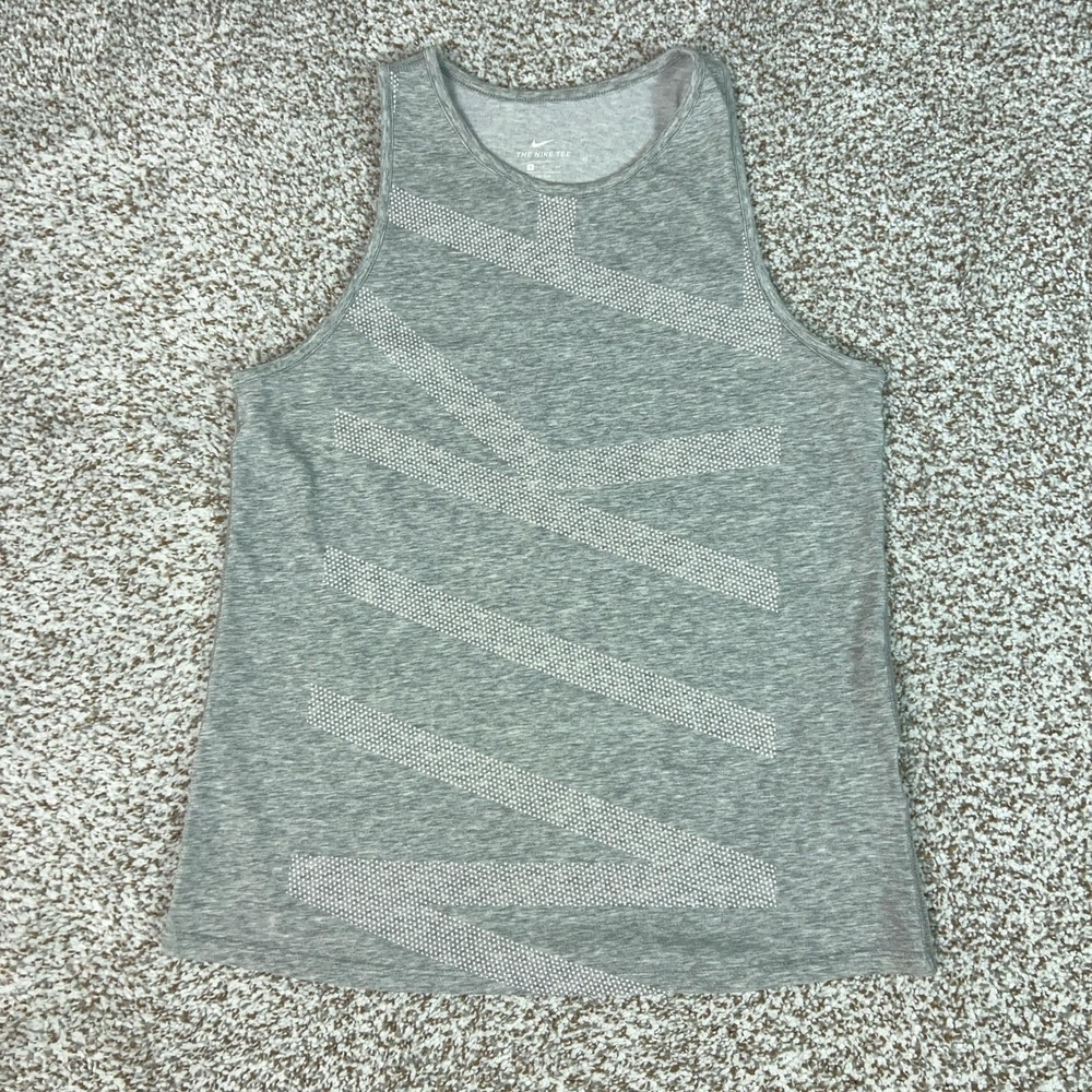 Nike Tank Top Womens S Gray Dri-FIT The Nike Tee Graphic Running Gym Workout